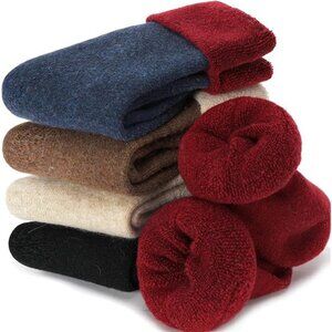 5 Pairs Wool Thermal Boot Crew Socks